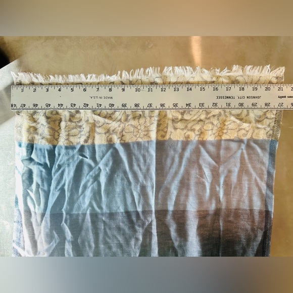 Ann Taylor Metallic Navy Floral Scarf Wrap Shawl ONE SIZE NWOT - Picture 12 of 14